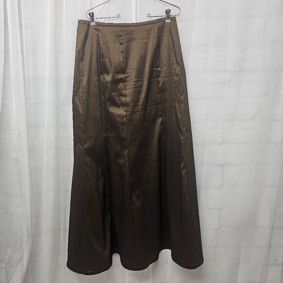 Tadashi Shoji Skirt Taffeta Brown Shimmery Maxi Goth Whimsigoth Formal 14 - Picture 10 of 10
